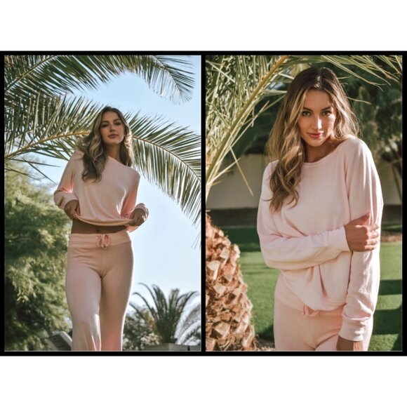 💕WILDFOX💕 Baggy Beach Jumper Pullover ~ Pink NWT - Picture 1 of 14